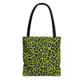 Neon Lime Leopard Tote Bags