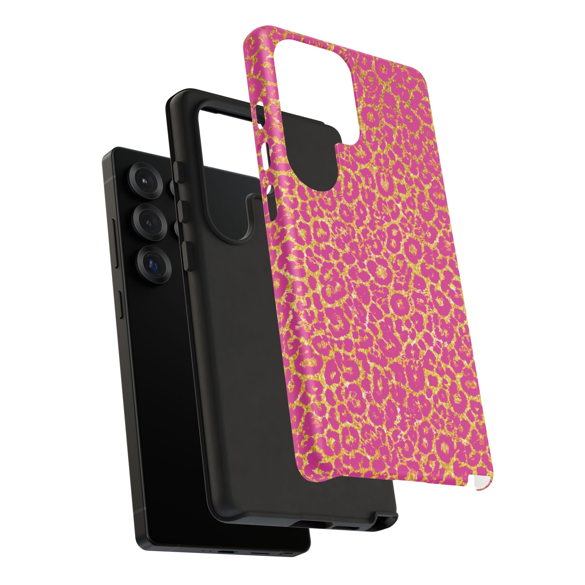Pink Gold Leopard Tough Case for iPhone, Galaxy, or Google Pixel