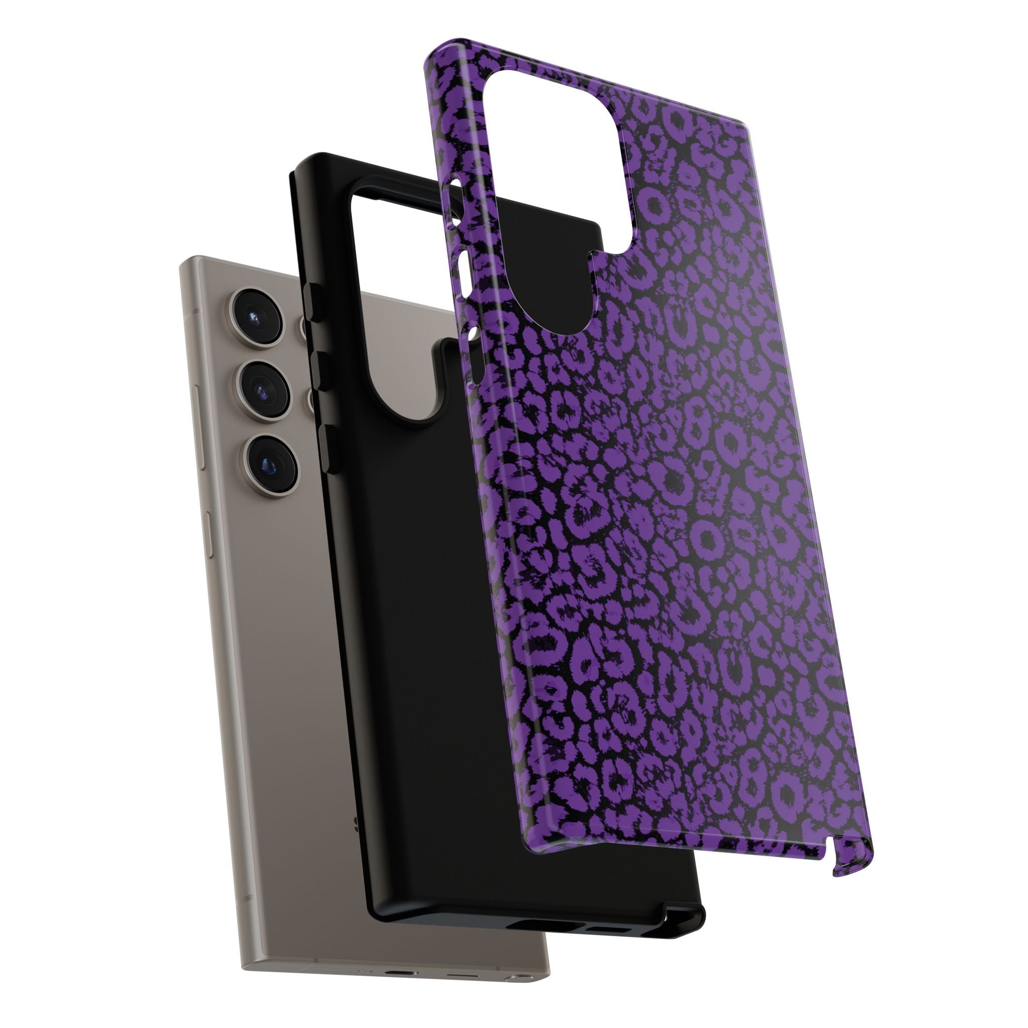 Purple Leopard Tough Case for iPhone, Galaxy or Google Pixel