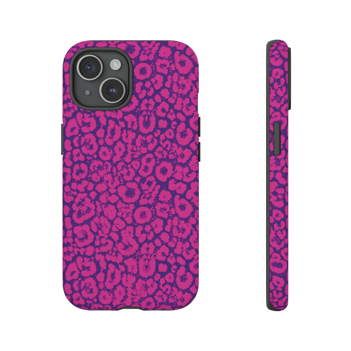 Pink Purple Leopard Tough Phone Case iPhone, Galaxy and Google Pixel