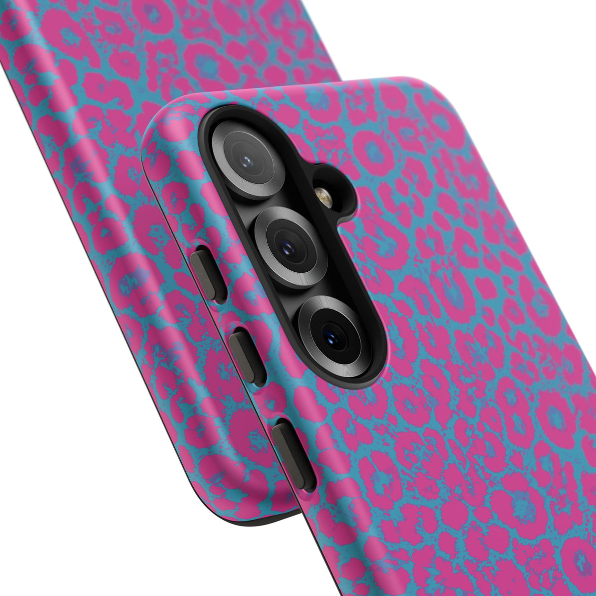 Pink Blue Leopard Tough Phone Case iPhone, Galaxy, or Google Pixel