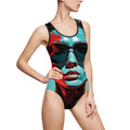 Bold Pop-Art Sunglasses Portrait Swimsuit — Women's One-Piece