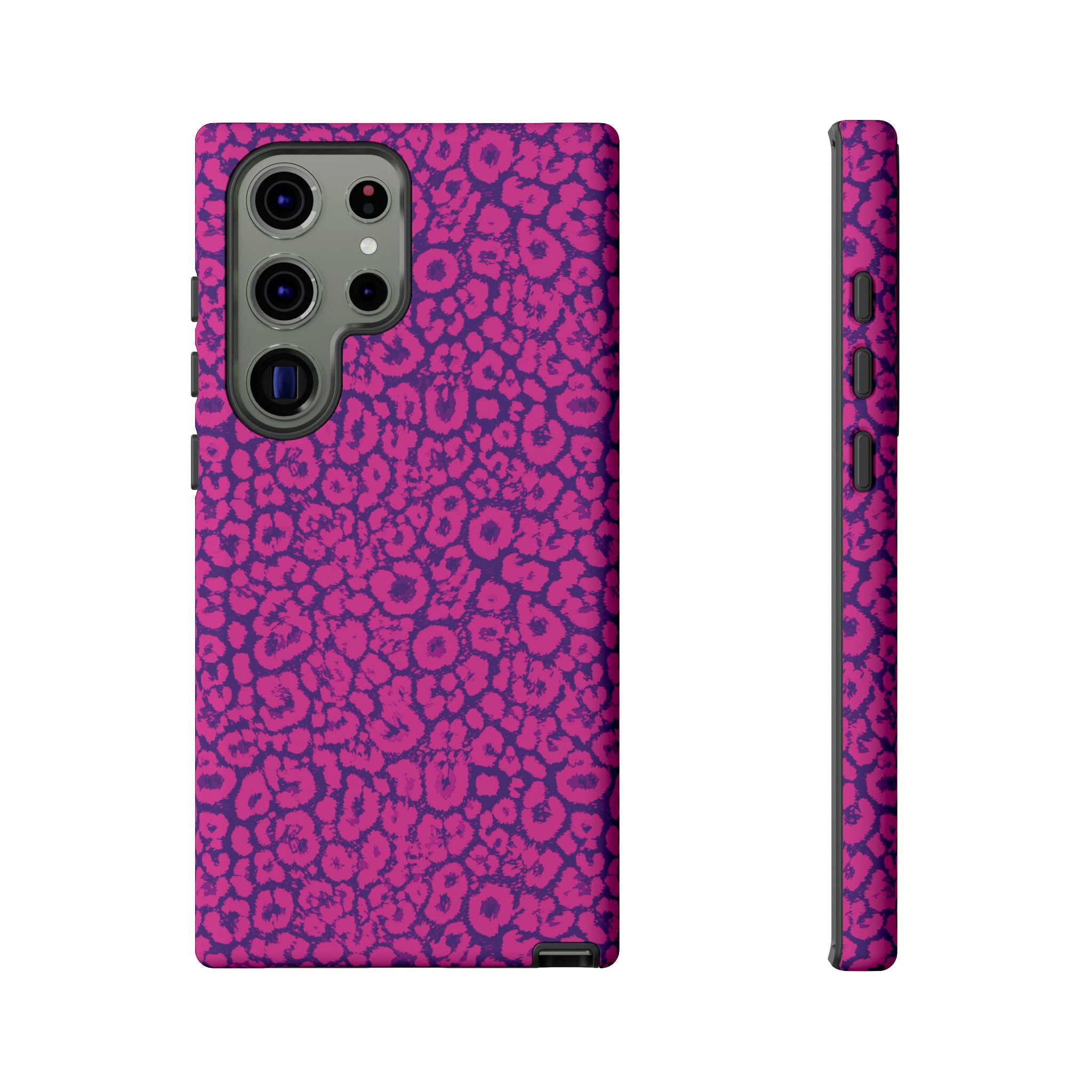 Pink Purple Leopard Tough Phone Case iPhone, Galaxy and Google Pixel