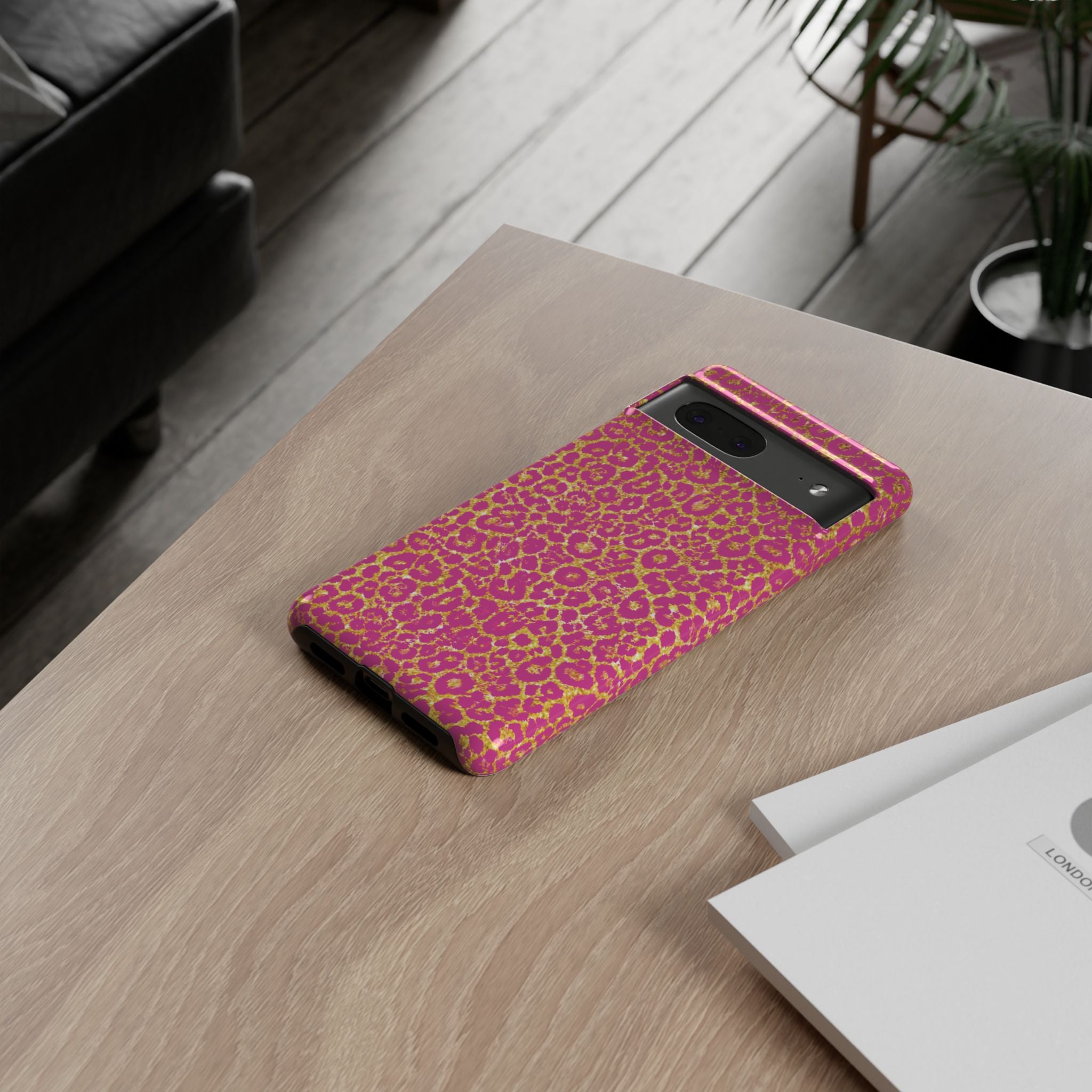 Pink Gold Leopard Tough Case for iPhone, Galaxy, or Google Pixel