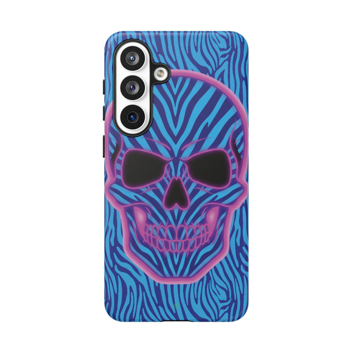 Neon Zebra Skull Tough Phone Case for iPhone, Galaxy, or Google Pixel