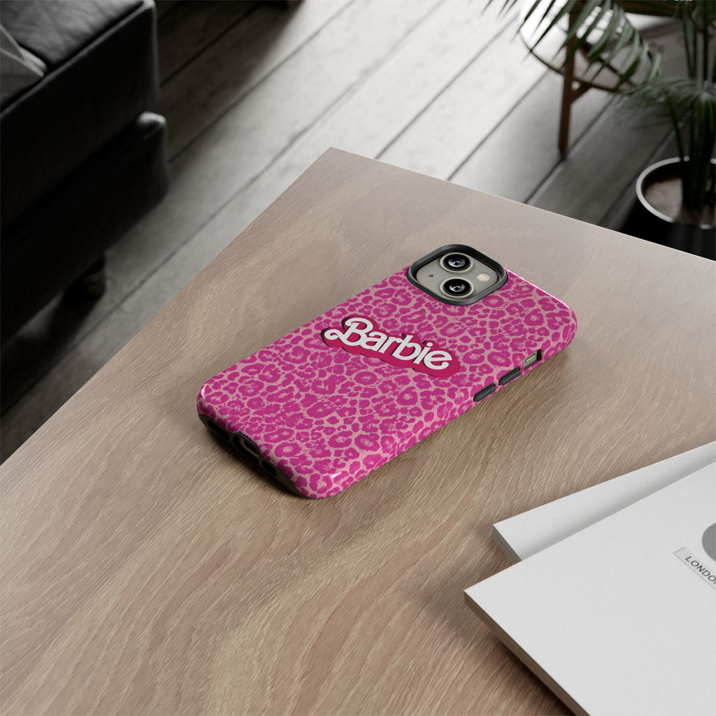 Hot Neon Pink Leopard Barb Tough Phone Case iPhone, Galaxy, or Google Pixel