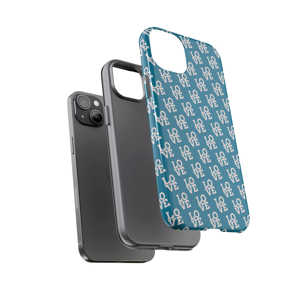 LOVE Teal Green Tough Phone Case iPhone, Galaxy, or Google Pixel