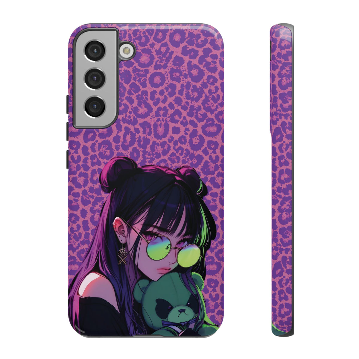Purple Pink Leopard Kz iPhone, Galaxy and Google Tough Cases