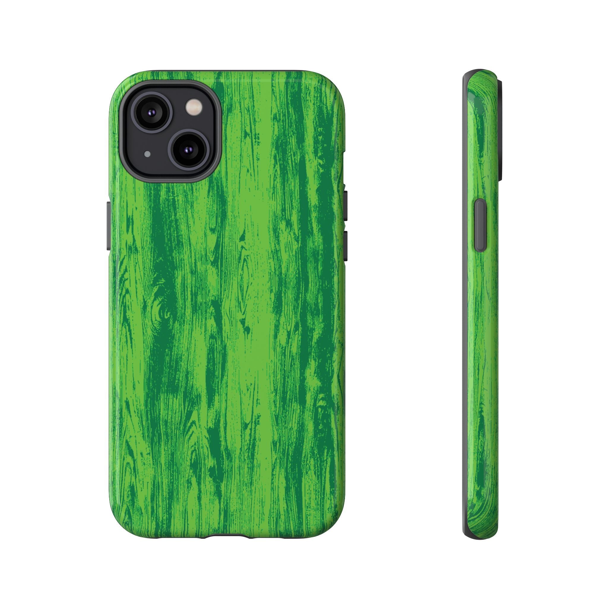 Neon Green Wood Tough Phone Case iPhone, Galaxy, or Google Pixel
