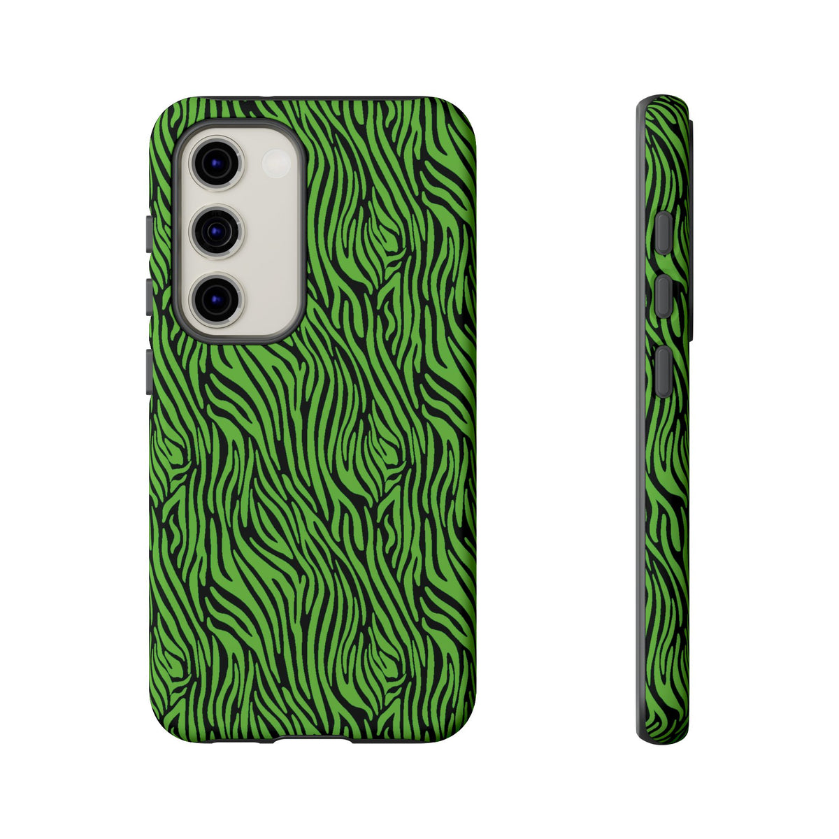 Neon Green Zebra Tough Phone Case iPhone, Galaxy, or Google Pixel