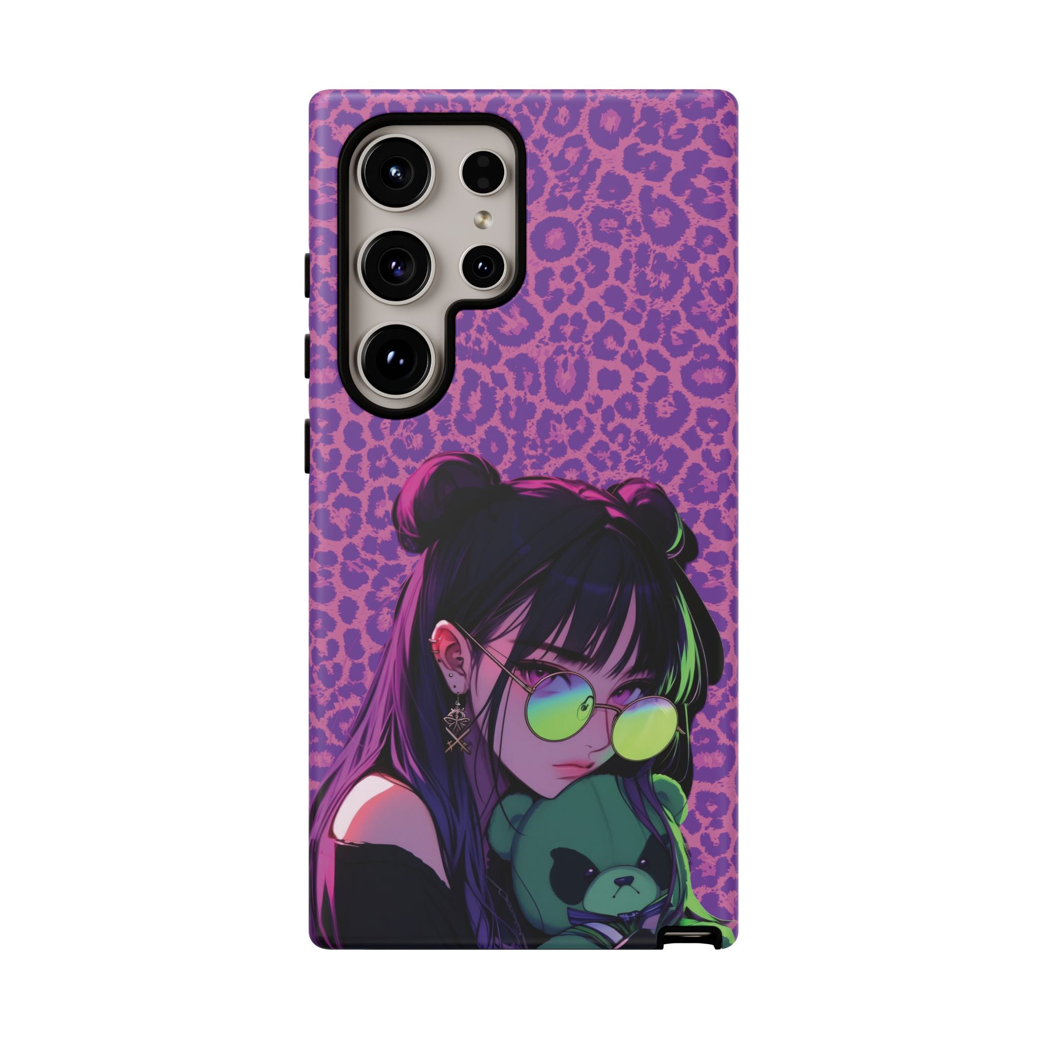 Purple Pink Leopard Kz iPhone, Galaxy and Google Tough Cases