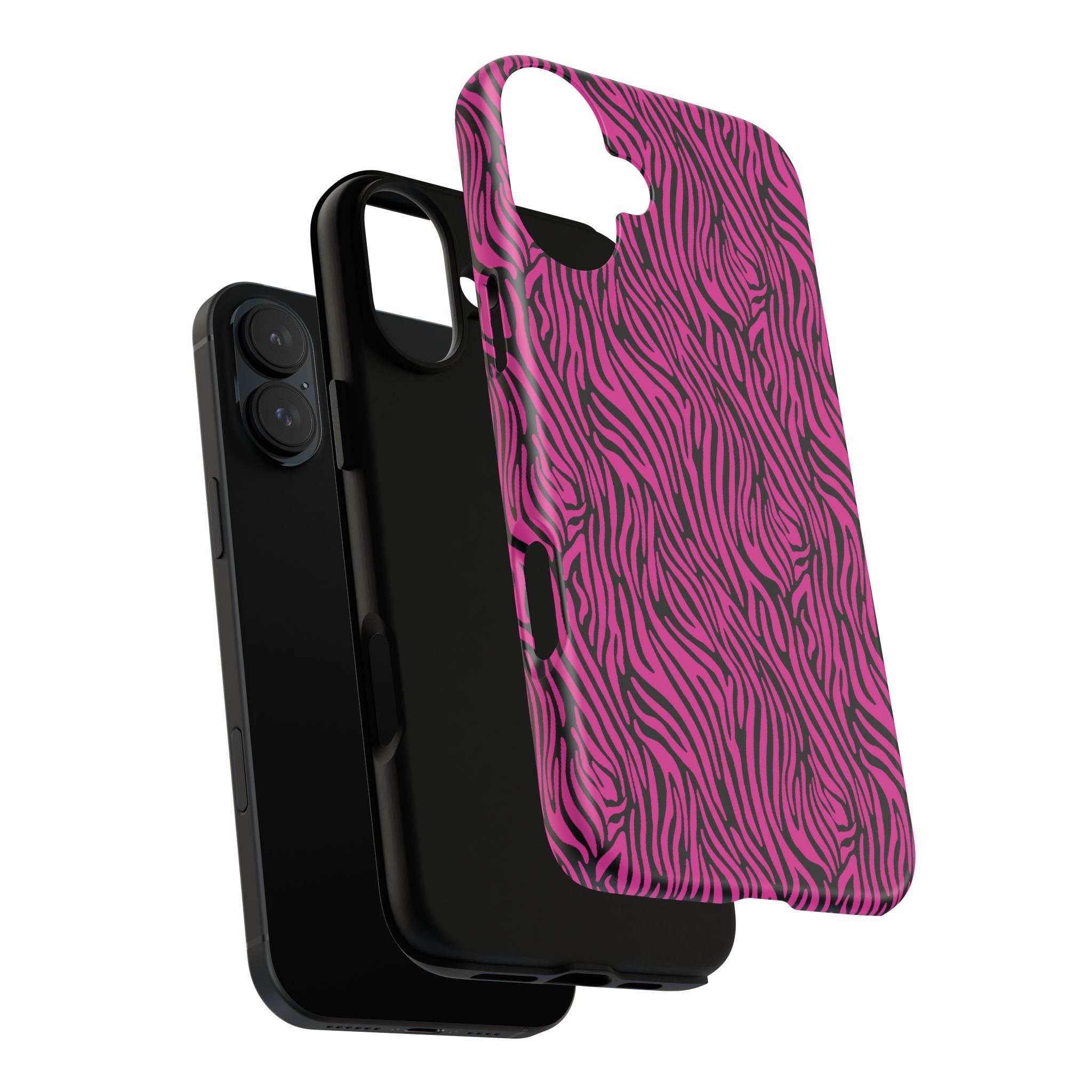 Pink Zebra Tough Phone Case for iPhone, Galaxy, or Google Pixel