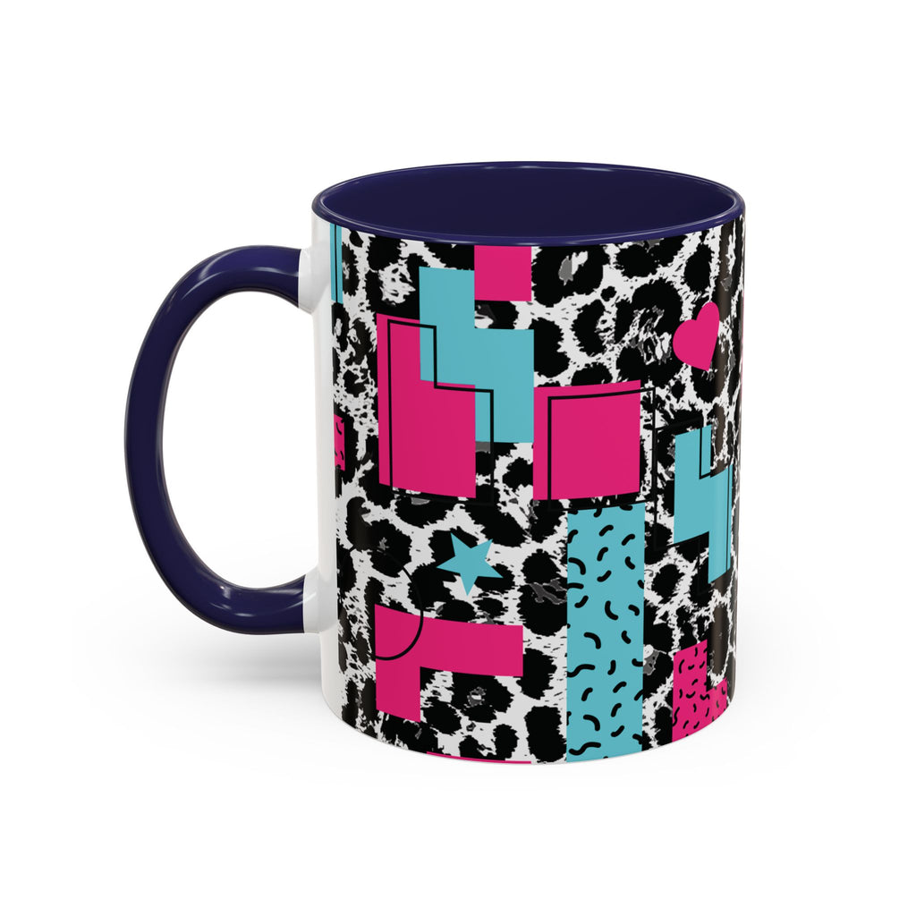 Retro Vibes Love Blocks Leopard Print Coffee Mug Kitchen Decor, Gift