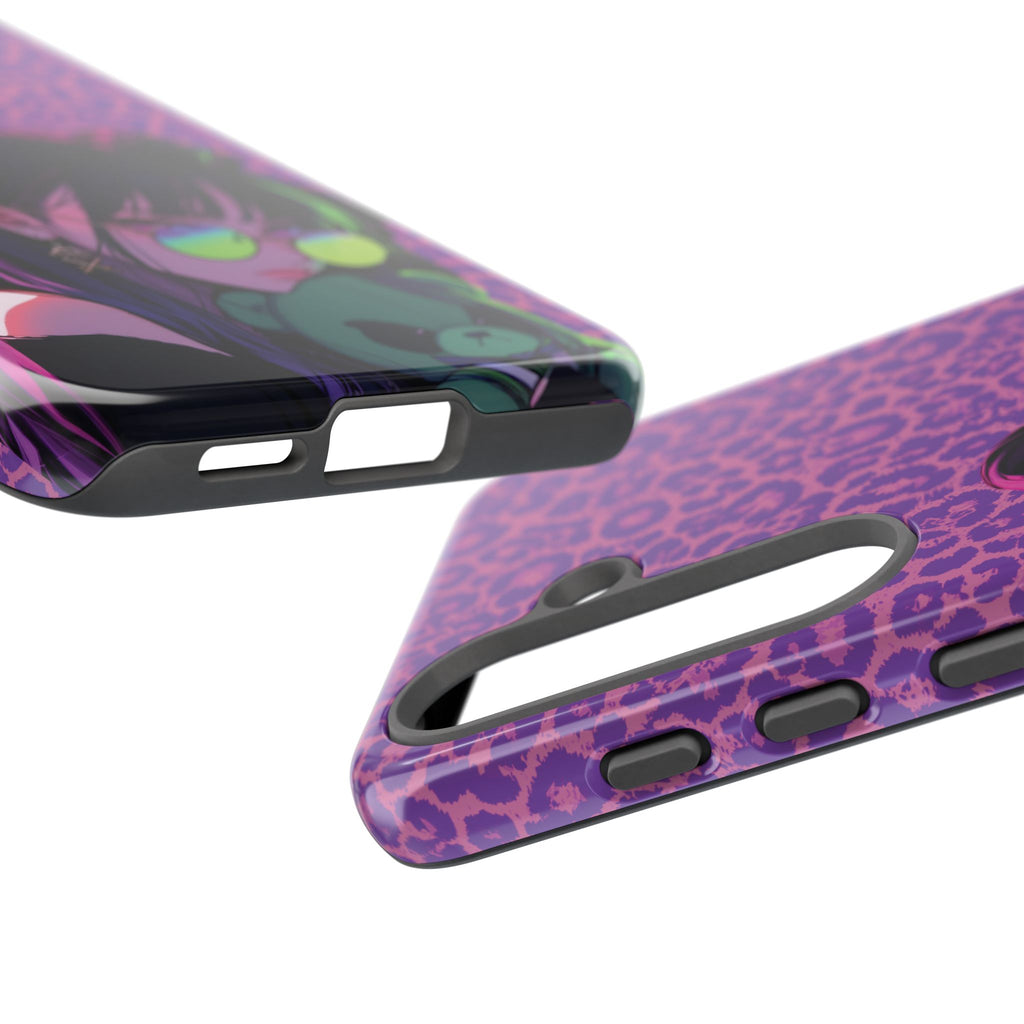 Purple Pink Leopard Kz iPhone, Galaxy and Google Tough Cases