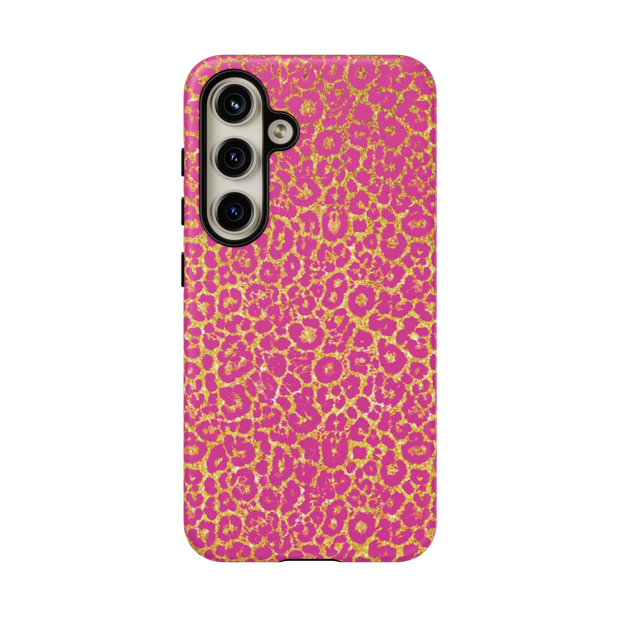 Pink Gold Leopard Tough Case for iPhone, Galaxy, or Google Pixel