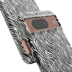 Black and White Zebra Print Tough Case iPhone, Galaxy and Google Pixel