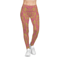 Neon Pink Lime Zebra Print Women's Casual Leggings