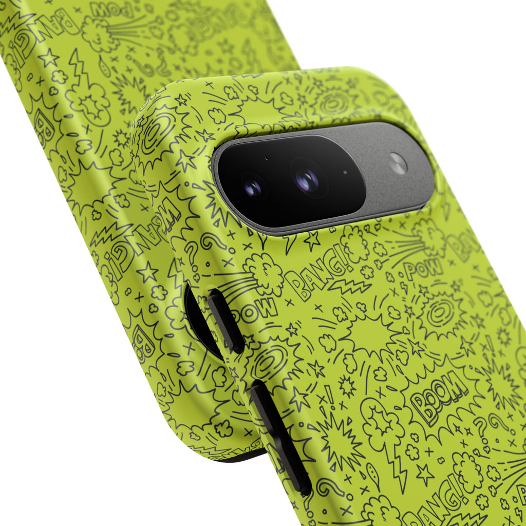 Neon Lime Wow Tough Case for iPhone, Galaxy, or Google Pixel