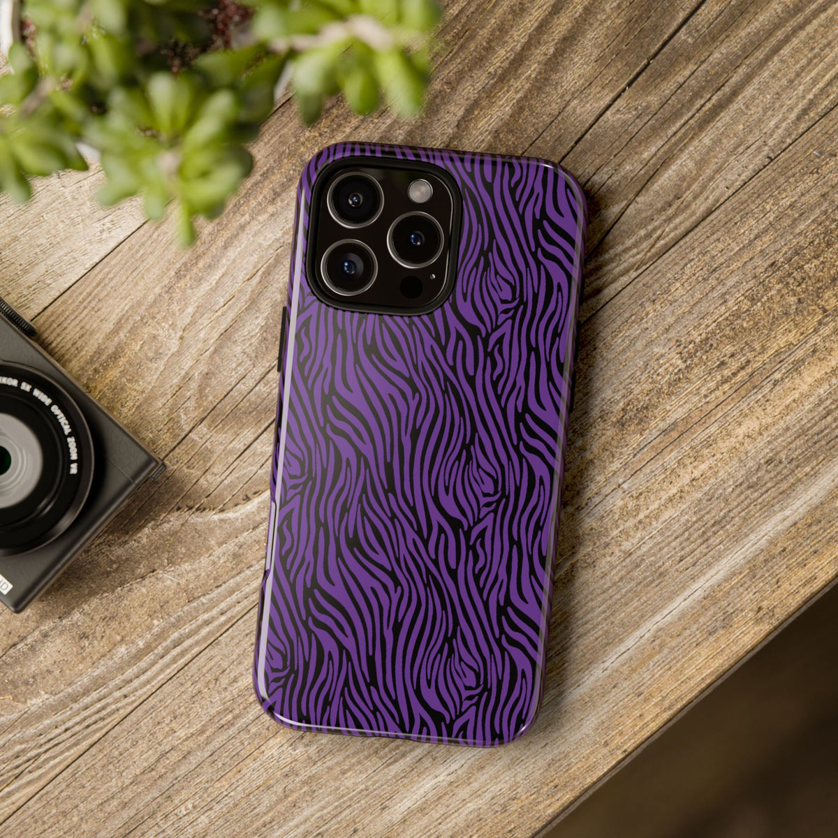 Purple Zebra Tough Phone Case for iPhone, Galaxy, or Google Pixel