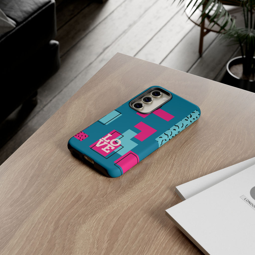 LOVE Teal Green Tough Phone Case for iPhone, Galaxy, or Google Pixel