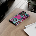Neon Pink Skeleton Tough Phone Case for iPhone, Galaxy and Google Pixel