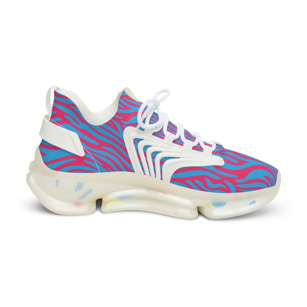 Blue Pink Zebra Men's Mesh Sneakers