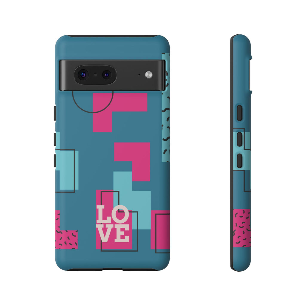 LOVE Teal Green Tough Phone Case for iPhone, Galaxy, or Google Pixel