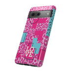 Retro Love Pink Leopard RG Tough Phone Case for iPhone, Galaxy, or Google Pixel