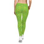 Neon Green Lime Zebra Women's Casual Leggings