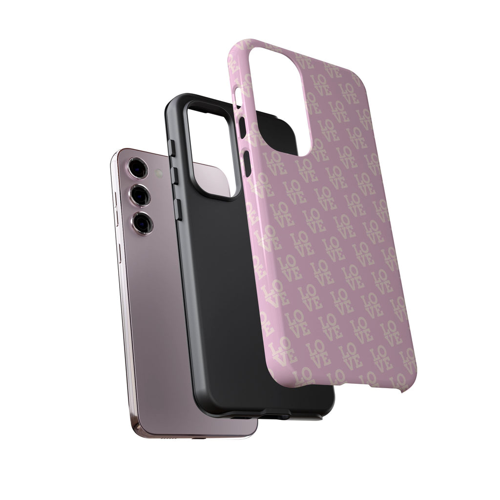 LOVE Pink Tough Phone Case for iPhone, Galaxy, or Google Pixel