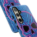 Neon Zebra Skull Tough Phone Case for iPhone, Galaxy, or Google Pixel