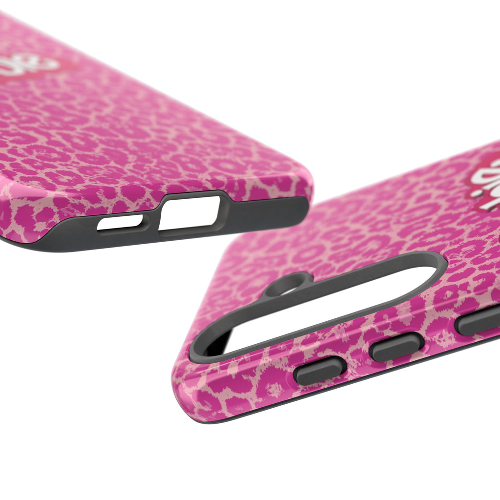 Hot Neon Pink Leopard Barb Tough Phone Case iPhone, Galaxy, or Google Pixel
