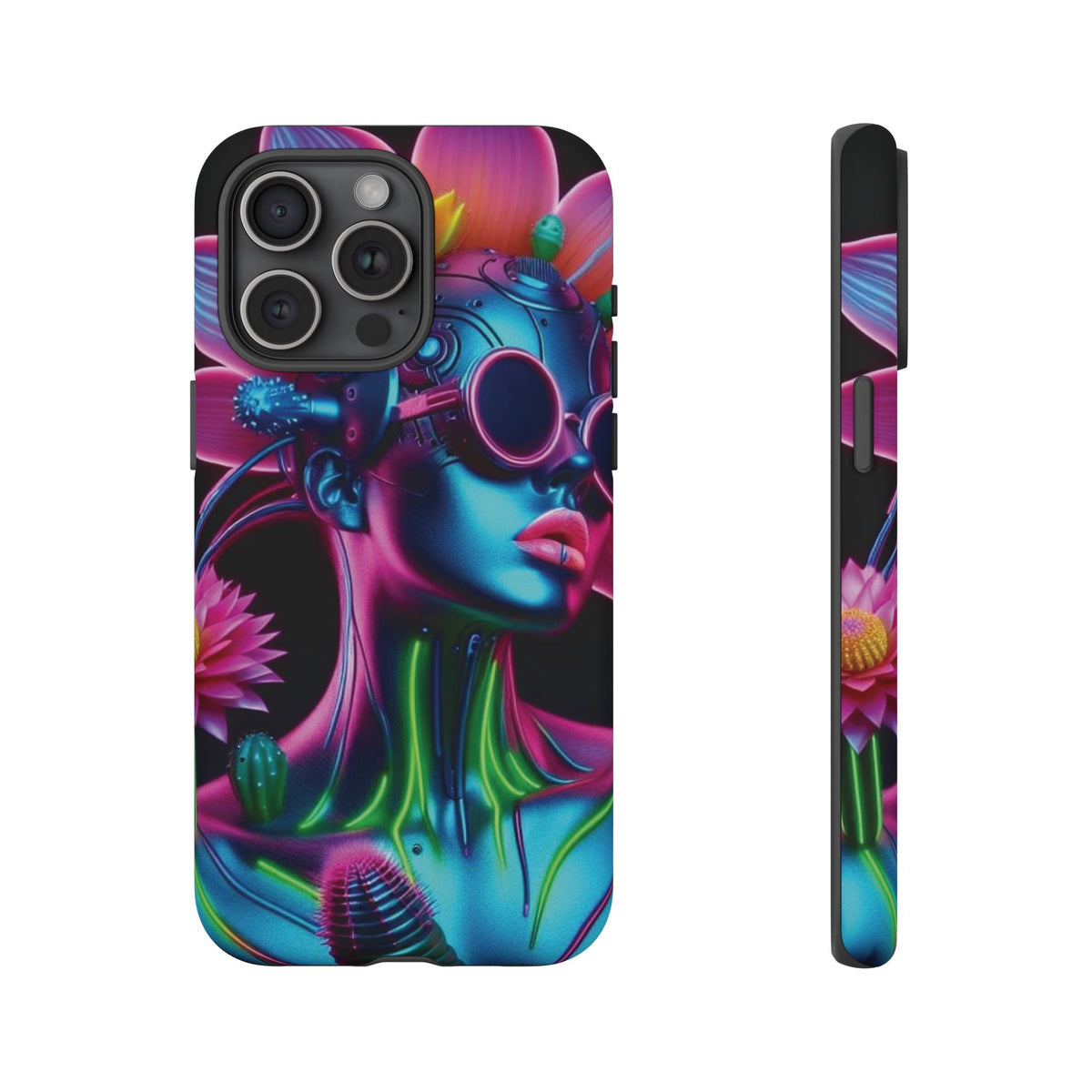Neon Androgen Cactus Flower Tough Phone Case for iPhone, Galaxy, or Google Pixel