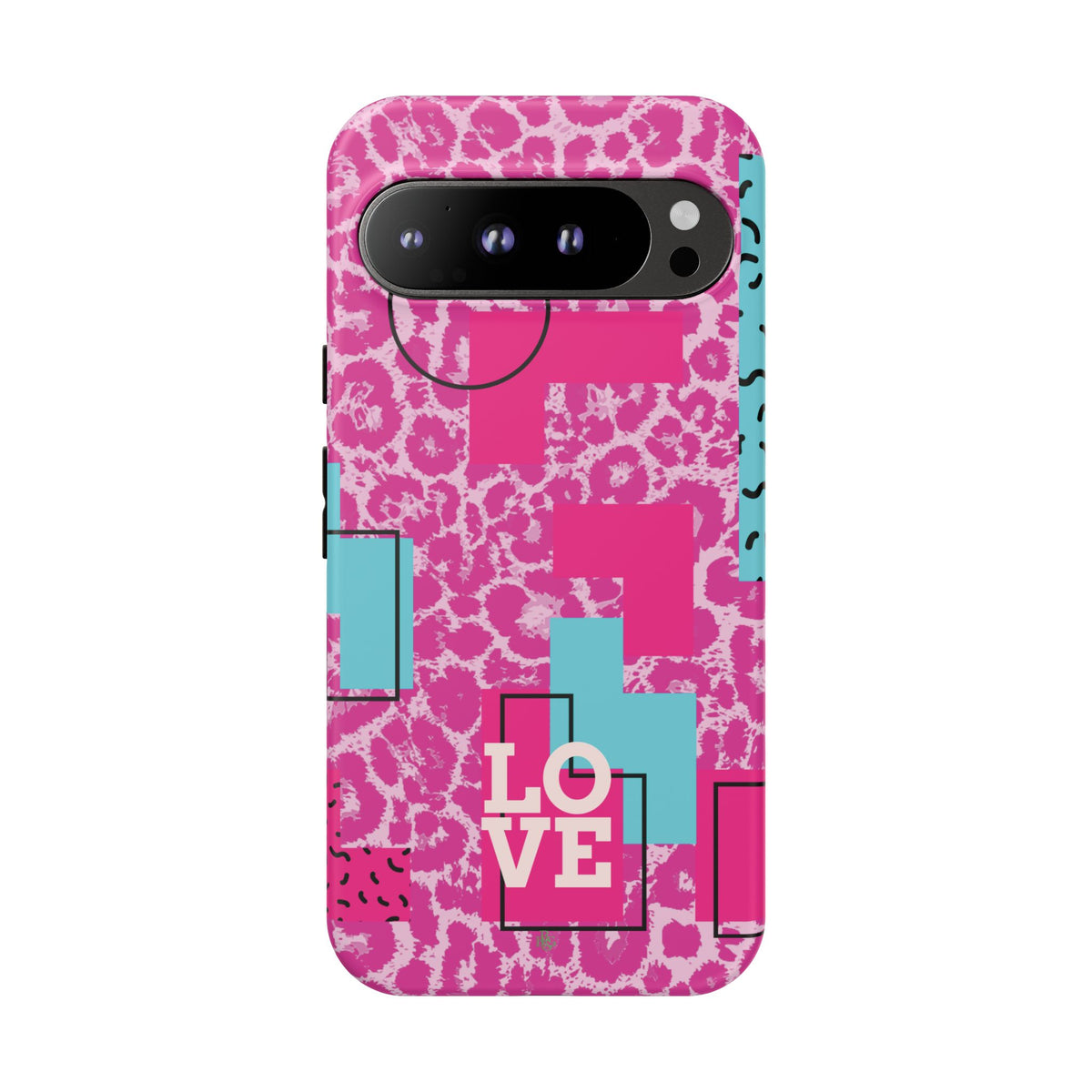 Retro Love Pink Leopard RG Tough Phone Case for iPhone, Galaxy, or Google Pixel