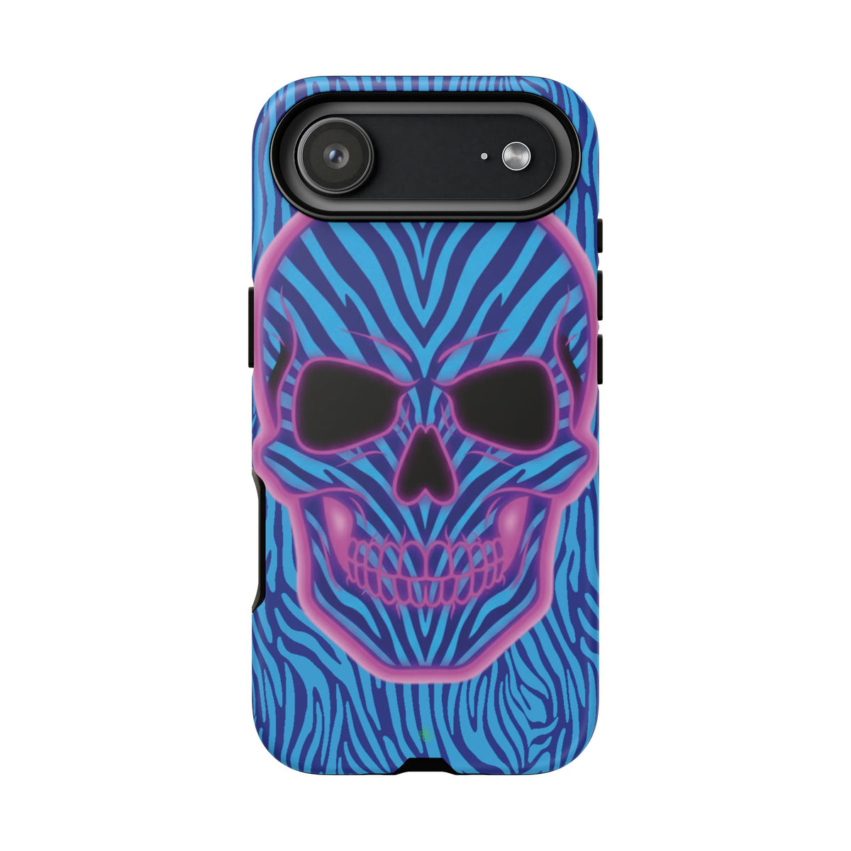 Neon Zebra Skull Tough Phone Case for iPhone, Galaxy, or Google Pixel