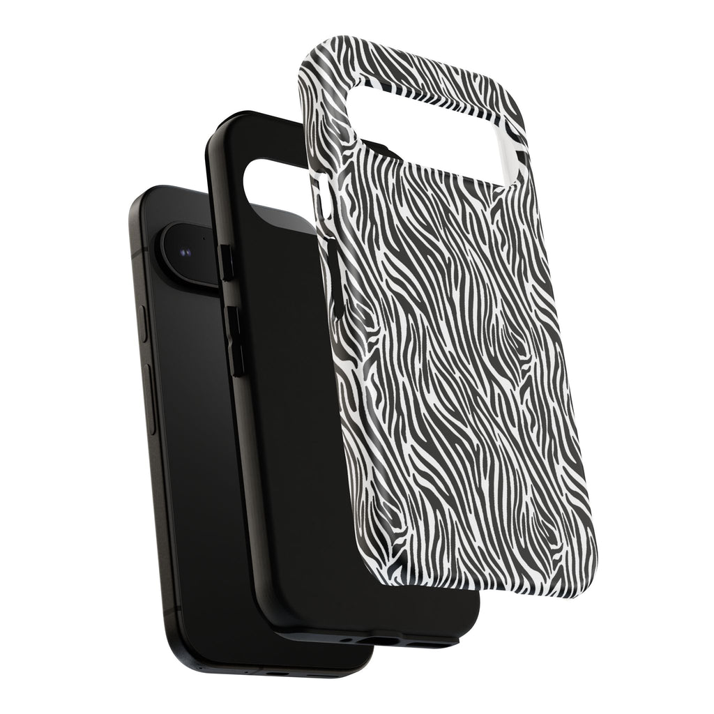 Black and White Zebra Print Tough Case iPhone, Galaxy and Google Pixel