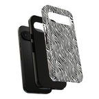 Black and White Zebra Print Tough Case iPhone, Galaxy and Google Pixel