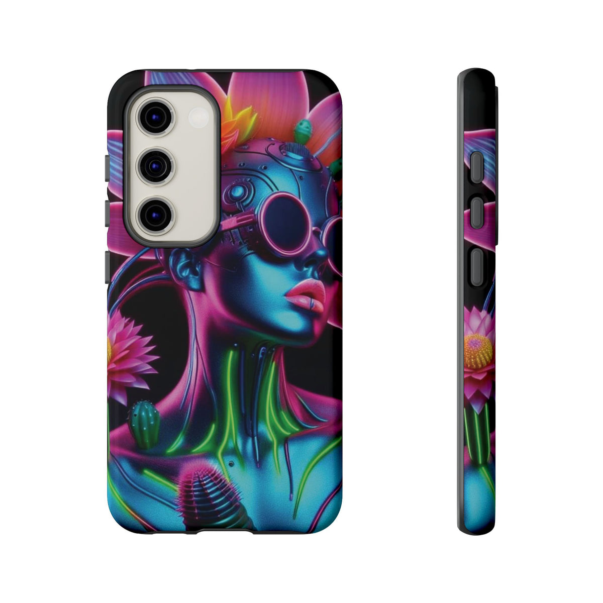 Neon Androgen Cactus Flower Tough Phone Case for iPhone, Galaxy, or Google Pixel