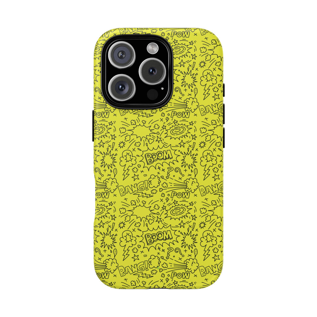 Neon Yellow Wow RG Tough Phone Case for iPhone, Galaxy, or Google Pixel
