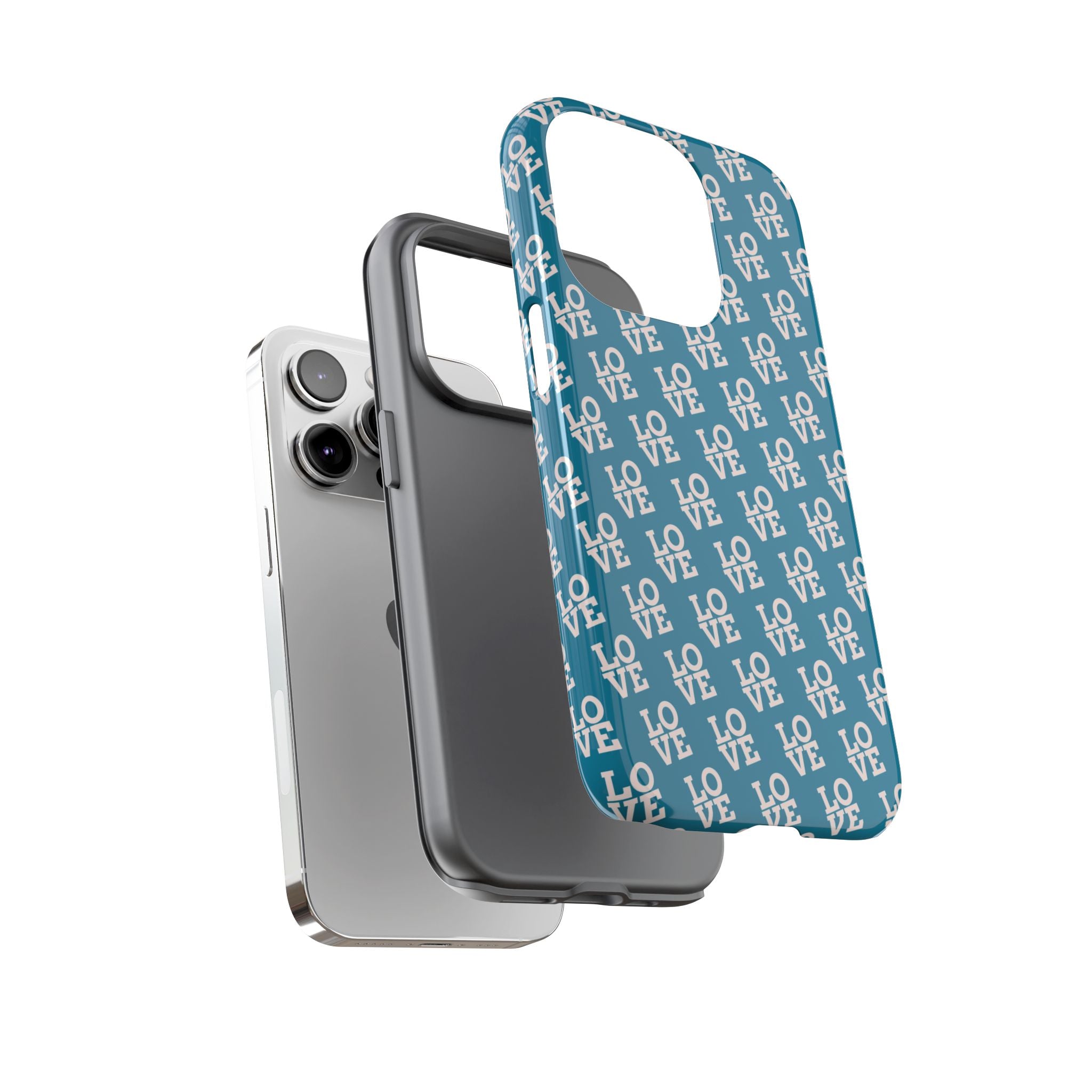 LOVE Teal Green Tough Phone Case iPhone, Galaxy, or Google Pixel