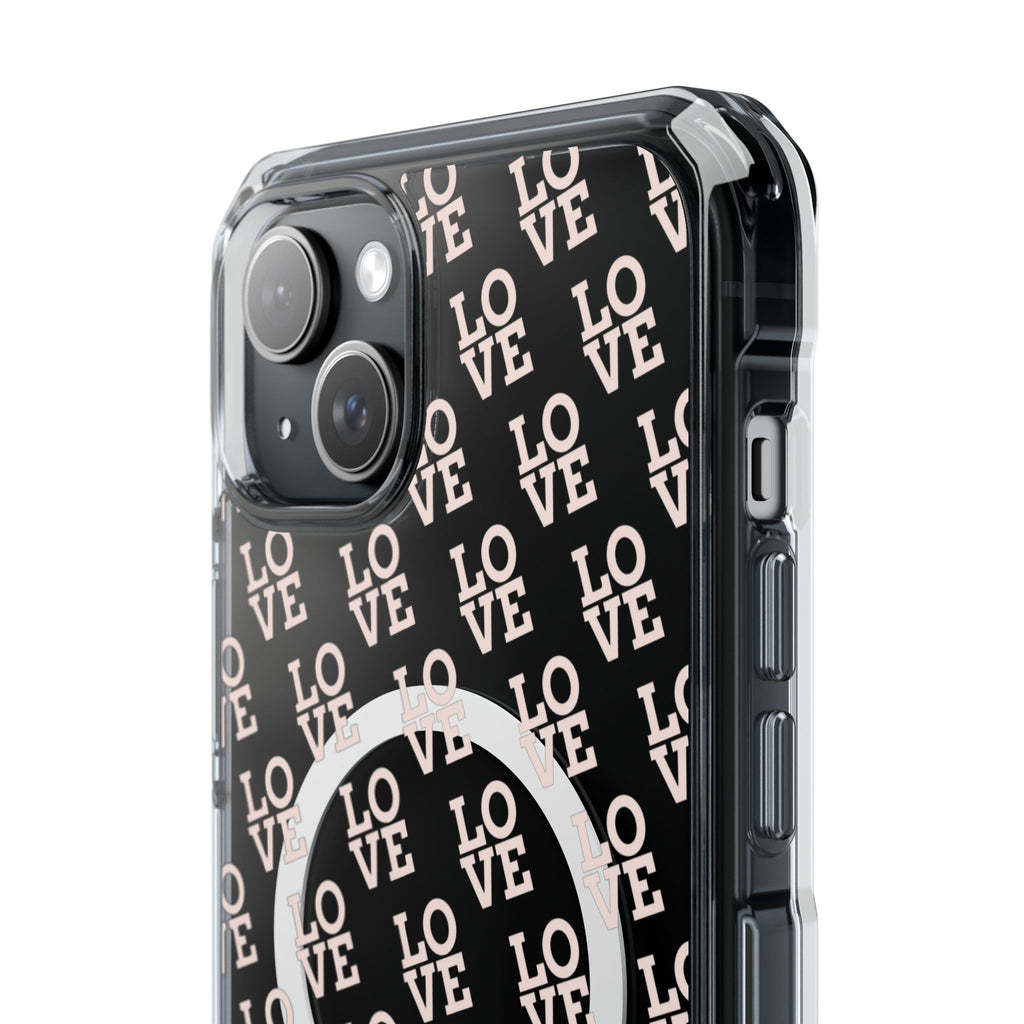 LOVE Magnetic iPhone 14, 15, 16 Series Clear Impact Cases