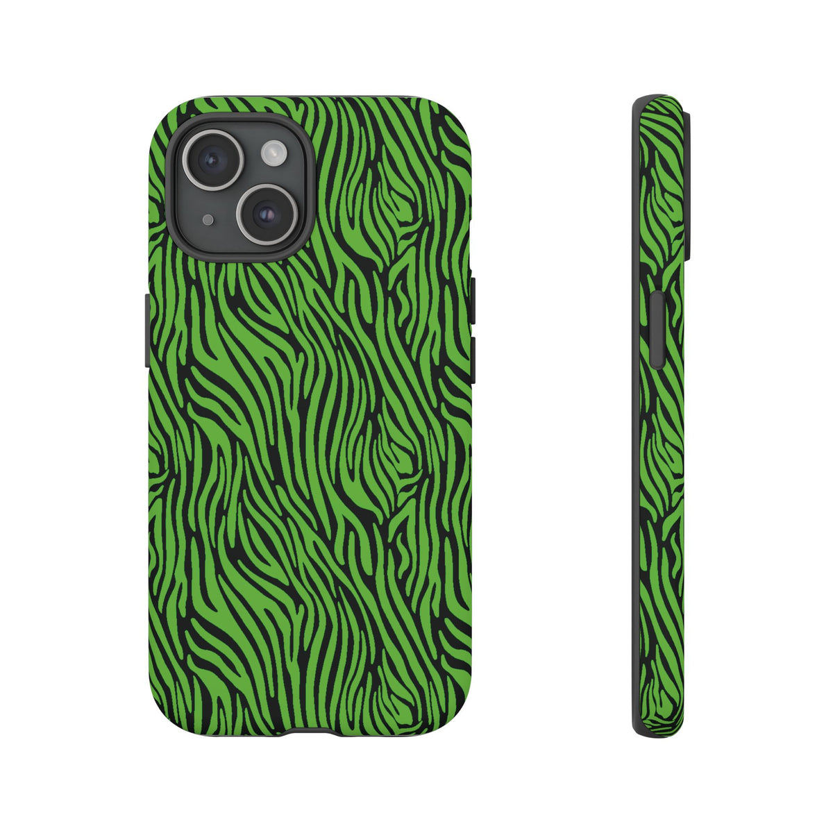 Neon Green Zebra Tough Phone Case iPhone, Galaxy, or Google Pixel