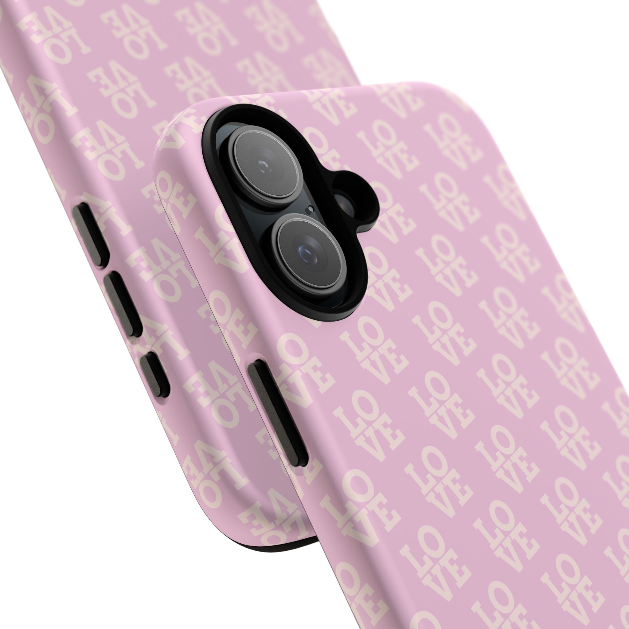 LOVE Pink Tough Phone Case for iPhone, Galaxy, or Google Pixel