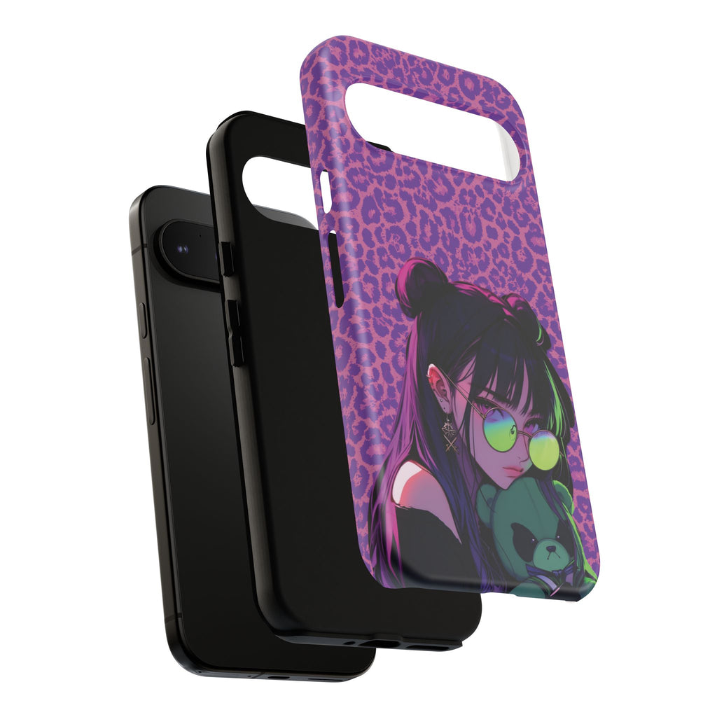 Purple Pink Leopard Kz iPhone, Galaxy and Google Tough Cases