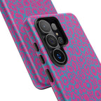 Pink Blue Leopard Tough Phone Case iPhone, Galaxy, or Google Pixel