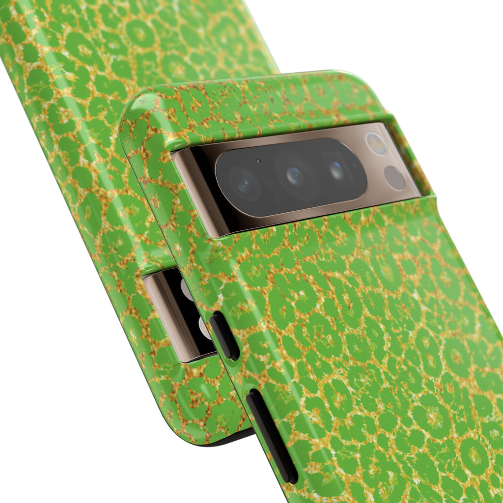 Neon Green Gold Leopard Tough Phone Case iPhone, Galaxy, or Google Pixel