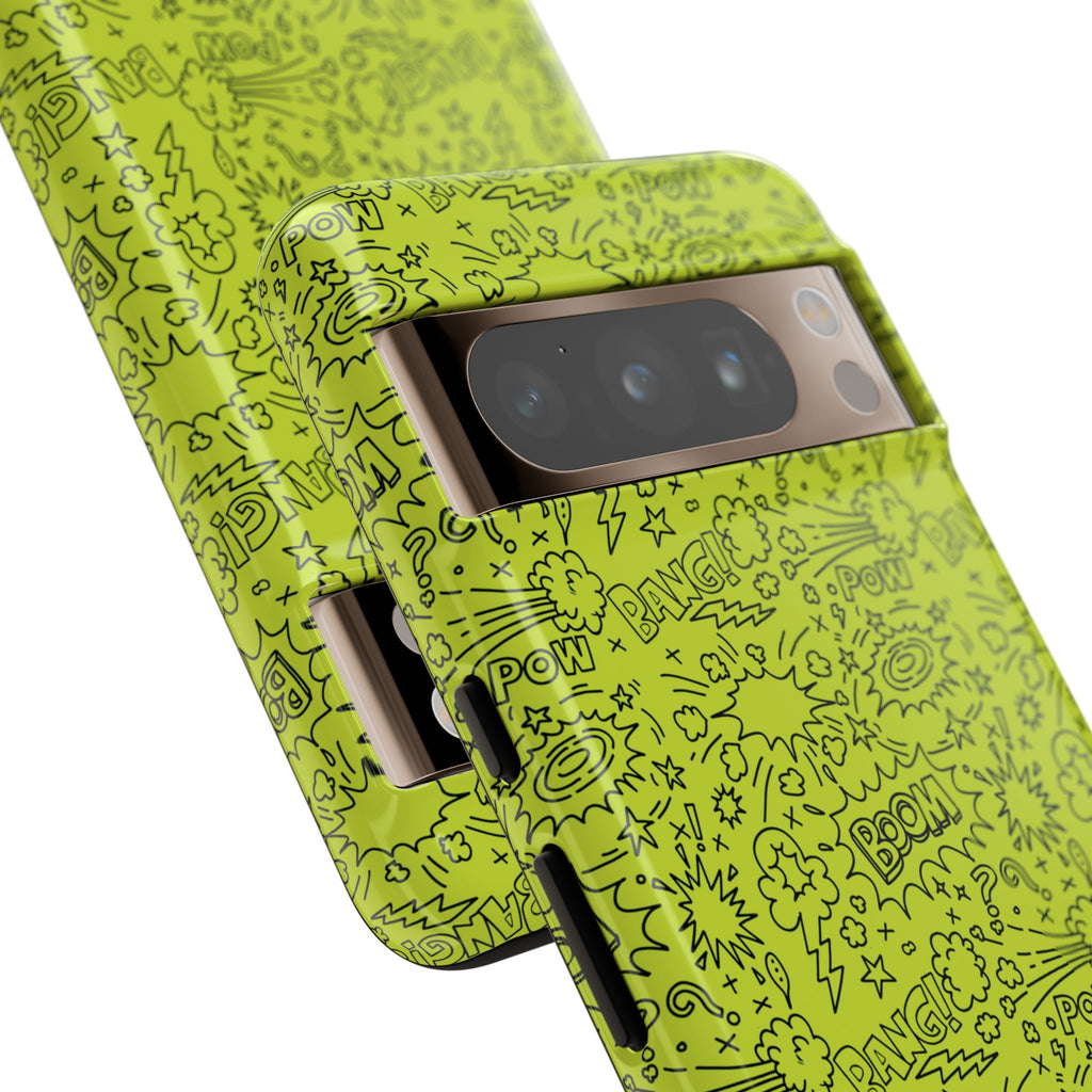 Neon Lime Wow Tough Case for iPhone, Galaxy, or Google Pixel
