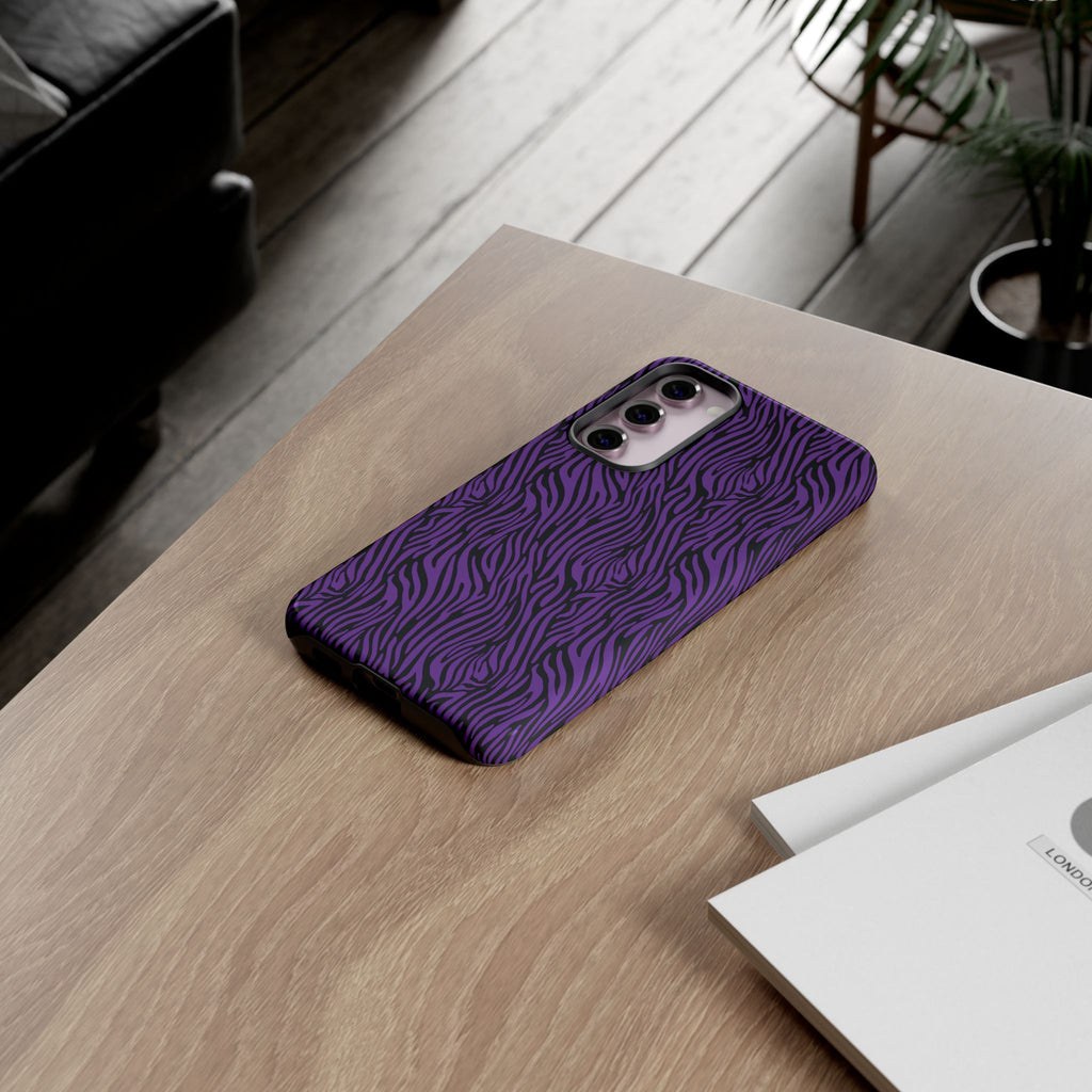 Purple Zebra Tough Phone Case for iPhone, Galaxy, or Google Pixel