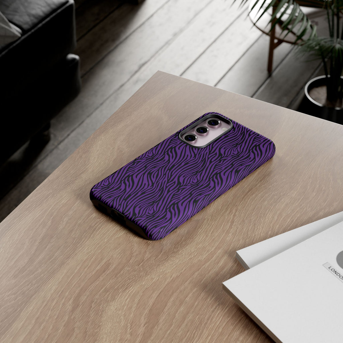 Purple Zebra Tough Phone Case for iPhone, Galaxy, or Google Pixel