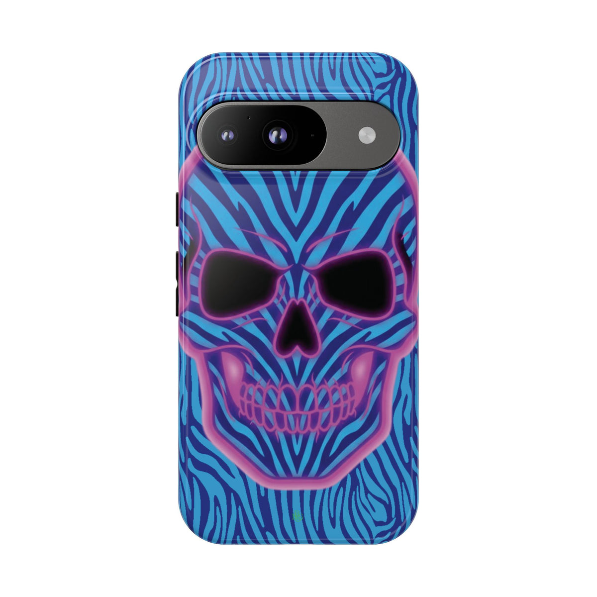 Neon Zebra Skull Tough Phone Case for iPhone, Galaxy, or Google Pixel
